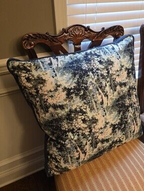 Studio McGee Threshold Abstract Tree Printed Throw Pillow Gusset Navy 24" Fall